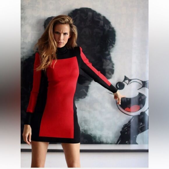 Balmain X H& M Collab  Red and Black Dress - Picture 1 of 13